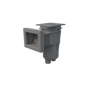 11310CL129 | Skimmer com boca standard e extensão 10 cm - tampa quadrada Cinza claro