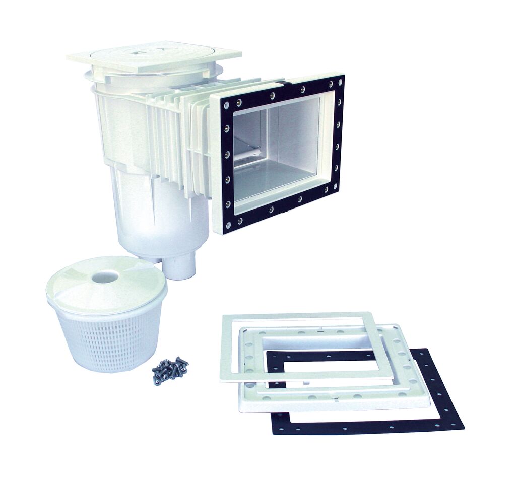 05285 | Skimmer con boca standard y alargo con tapa circular - Blanco