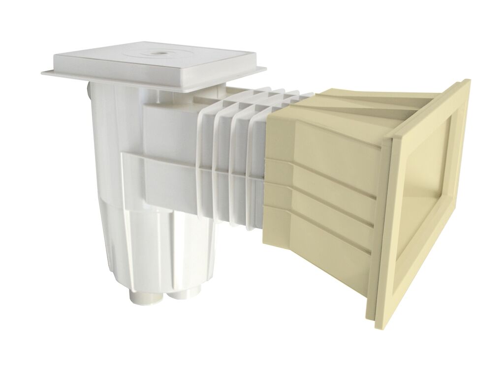34413CL090 | Skimmer com tampa quadrada (sem inserções) - para piscinas de liner - bege