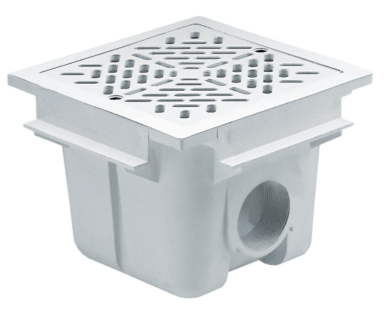 00258 | Scarico di fondo con griglia ABS quadrato 210 mm x 210 mm