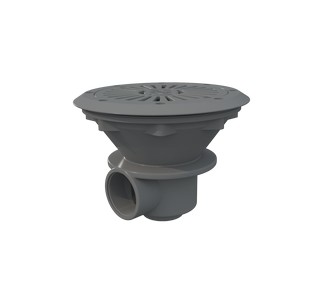 06474 CL 129 | Sumidero redondo Ø 210 mm sin insertos - Piscina liner - Gris claro